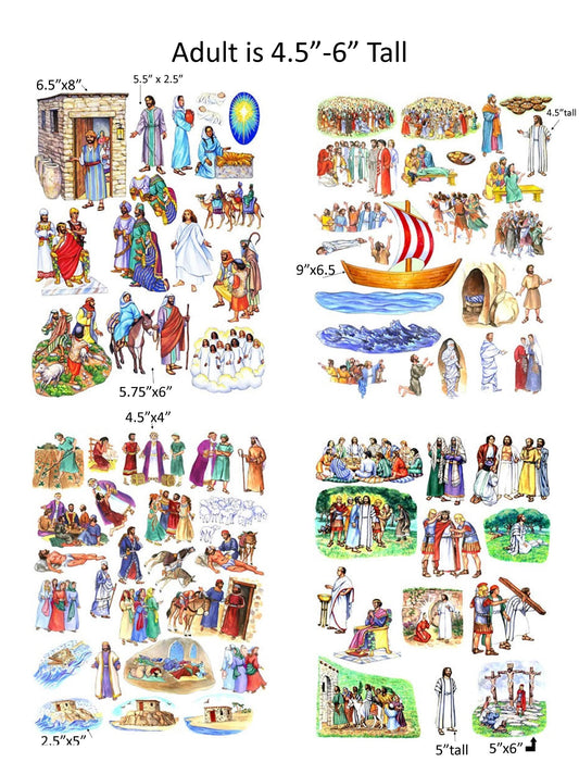 Life Of Jesus 13 Bible Stories Felt Figures For Flannel Board Precut & Ready To Use!