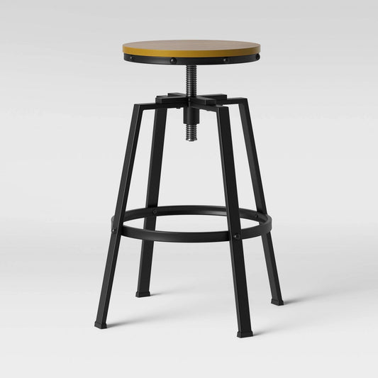 Lewiston Adjustable Swivel Barstool Blackd