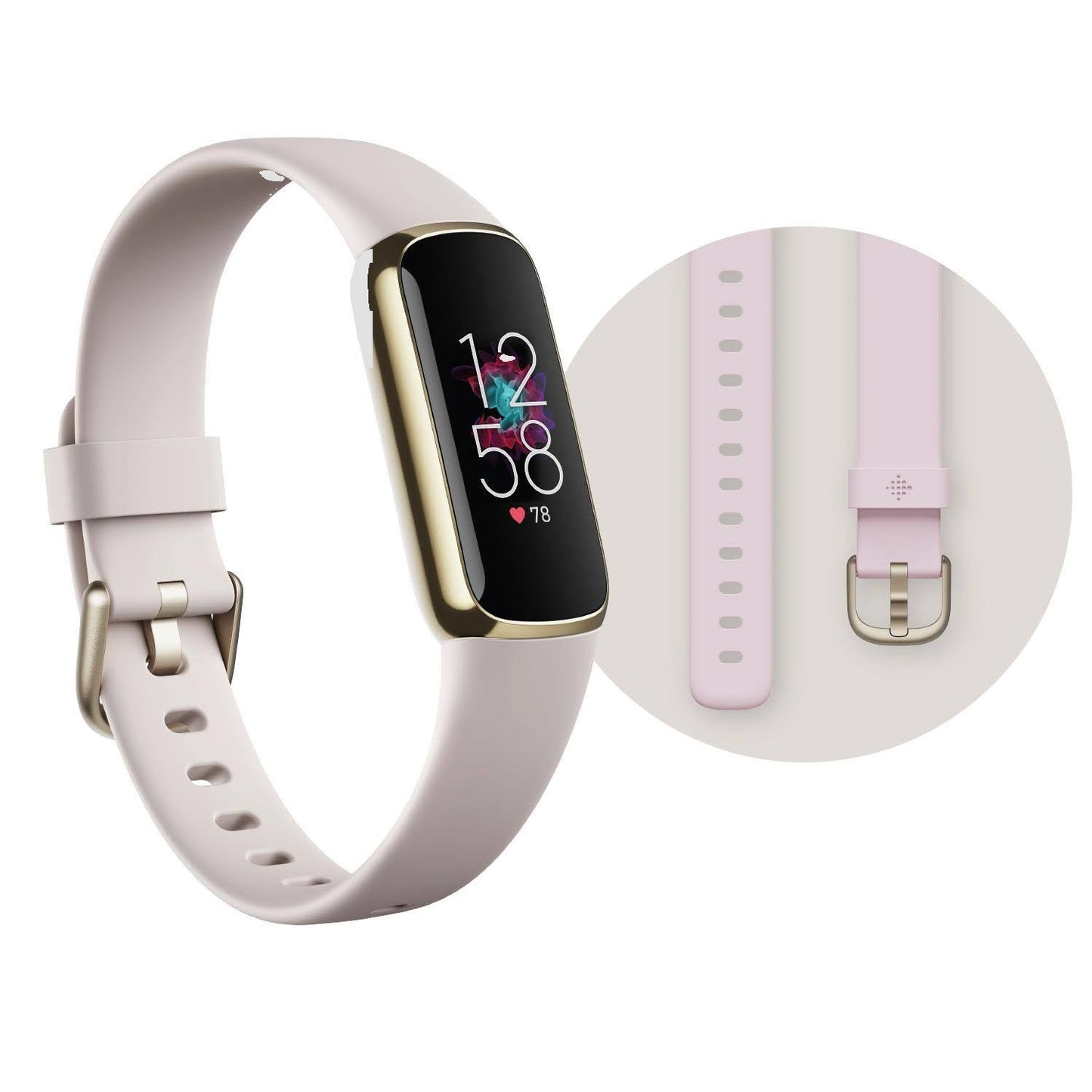 Luxe Fitness Tracker Bundle With Bonus Small Band - White/Stainless