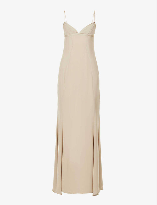 Loren Corset Maxi Dress In Latte