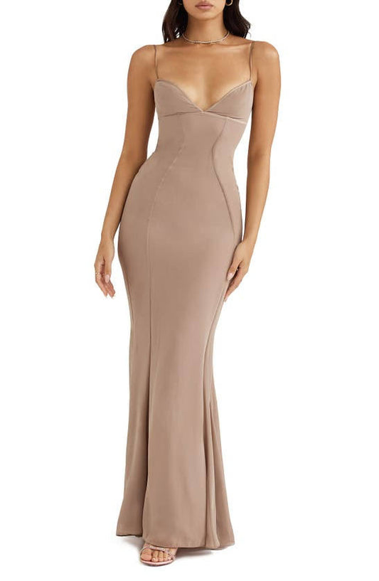 Loren Corset Maxi Dress In Pink