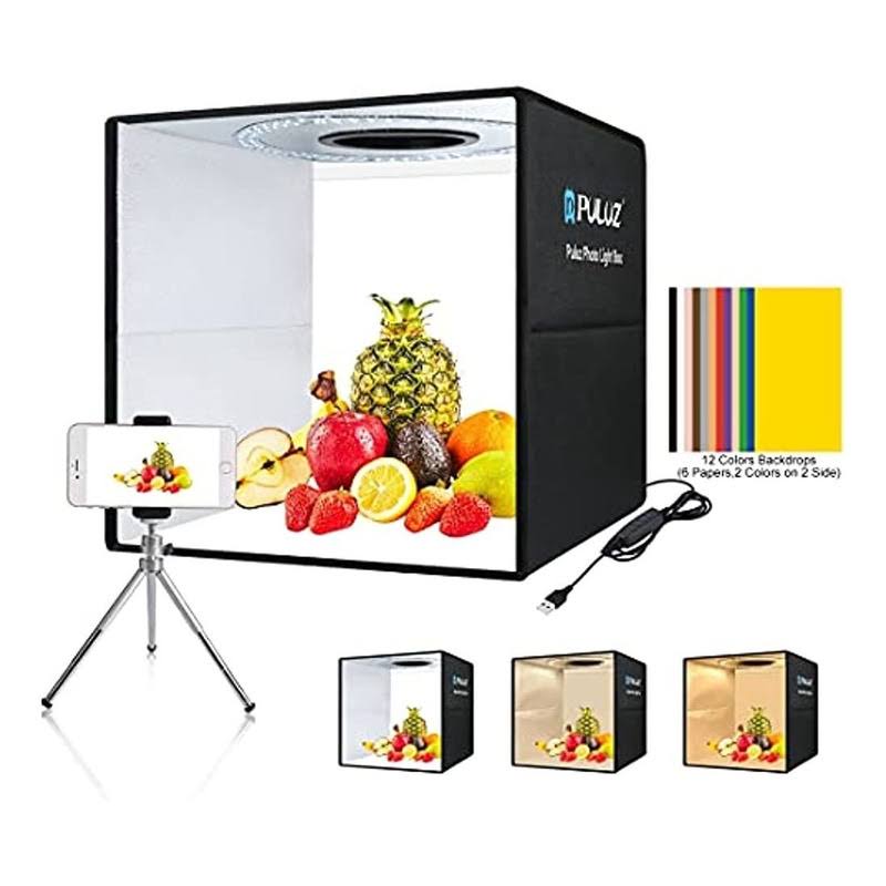 Light Box 16aax16a For Product Photography Quick Install Professional Photo Boxes With Lights Three Color Dimmable Photo Booth Studio With 12