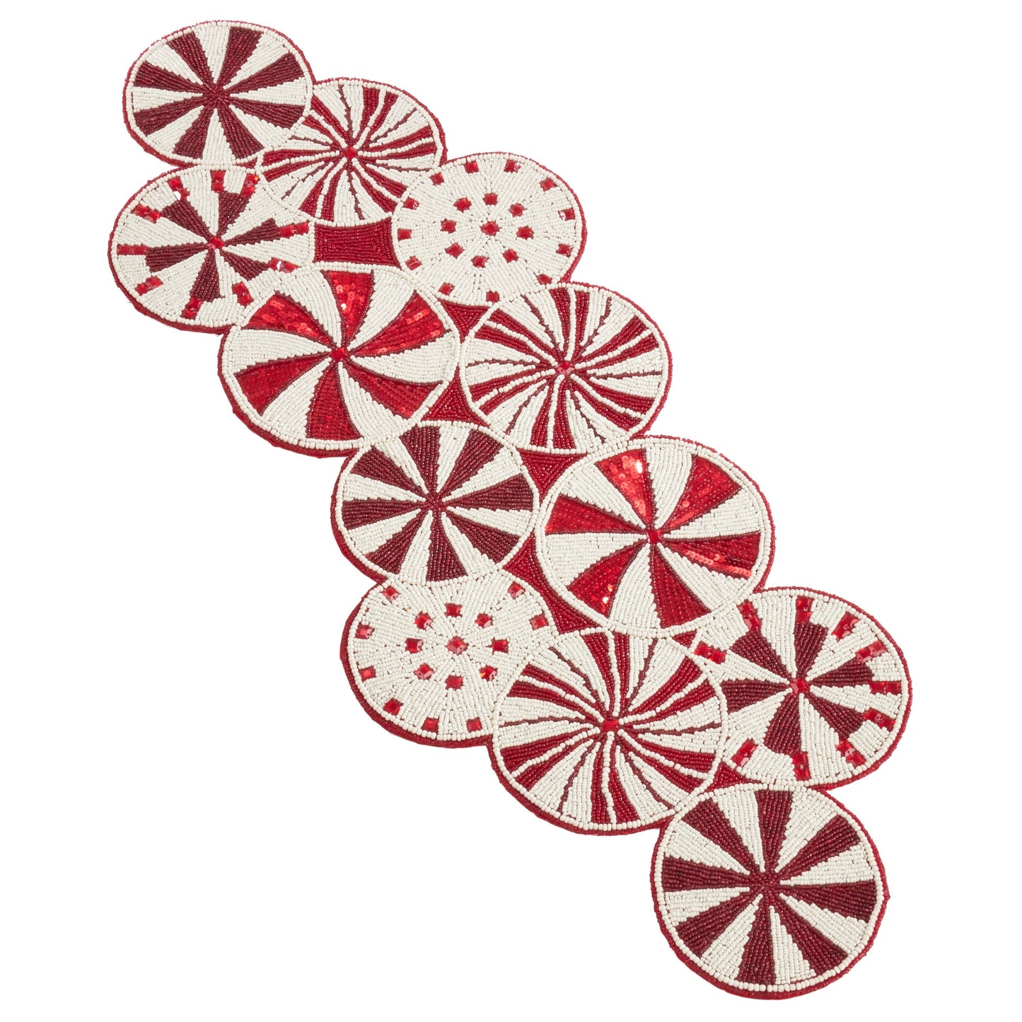 Lifestyle 1921.R1335b 35 In. Candy Cane Table Runner, Red