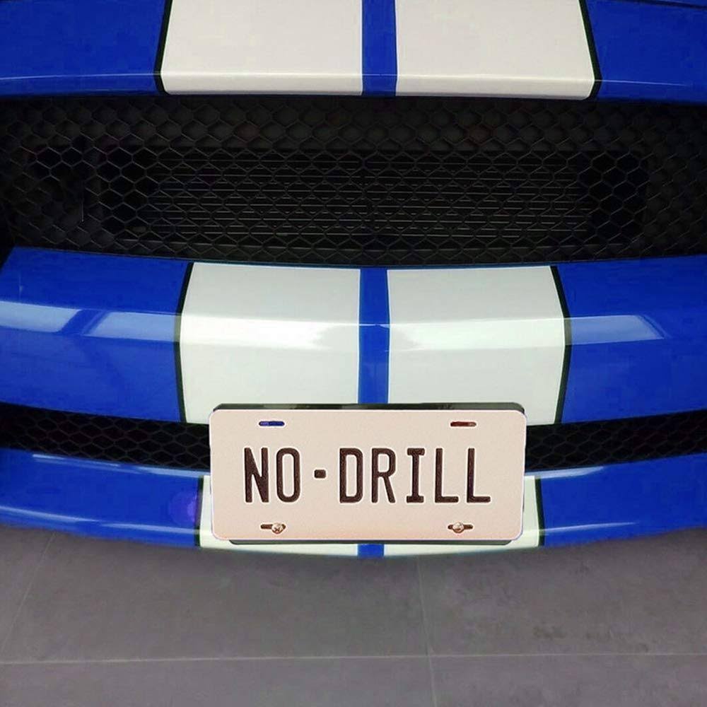 Lower Grille Front License Plate Mount Bracket Removable Compatible With 2015-2021 Ford Mustang Shelby Gt350/Gt350r - No Drilling