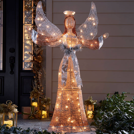 Led Glitter Angel By Brylanehome In Multi Christmas Decoration