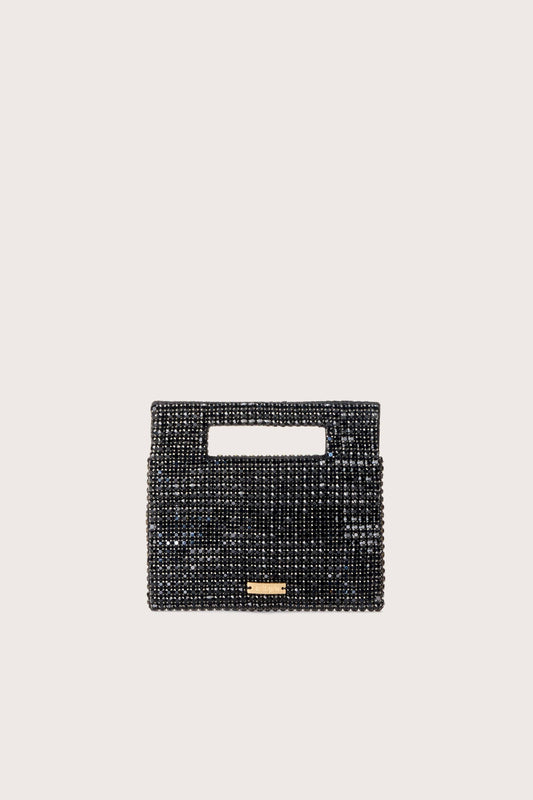 Lucinda Nano Rhinestone Clutch - Black