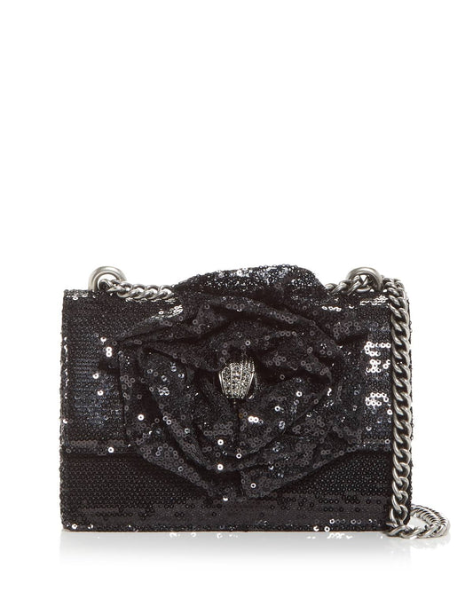 London Small Shoreditch Sequin Crossbody Bag In Black