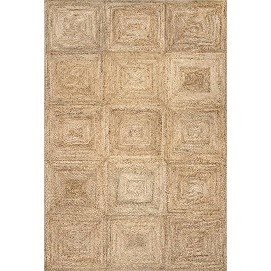 Liess X Rugsusa - Juniper Tiled Jute Area Rug Natural 3' X 5'