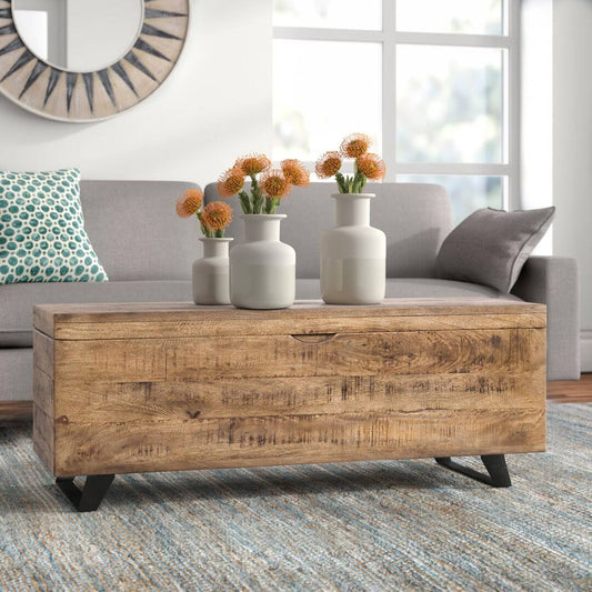 Lift Top Sled Coffee Table With Storage Color: Dark Brown