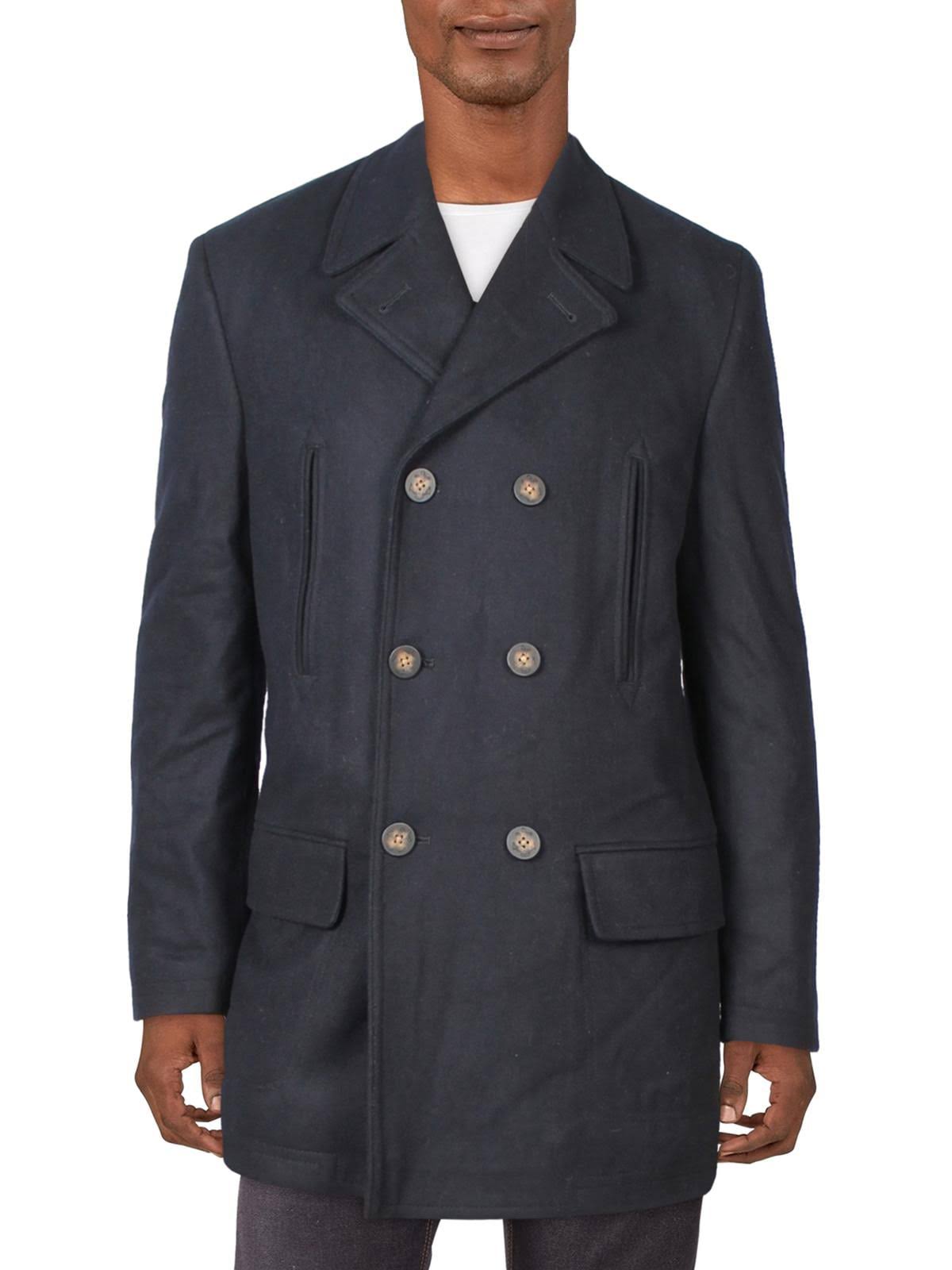 Luke Wool-Blend Classic-Fit Peacoat - Black