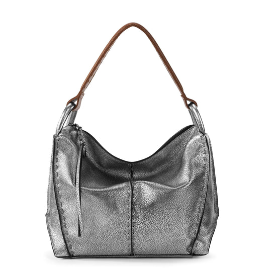 Los Feliz Leather Hobo Bag - Currant Suede