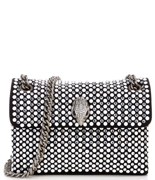 London Mini Kensington Pearl Rhinestone Crossbody - Charcoal