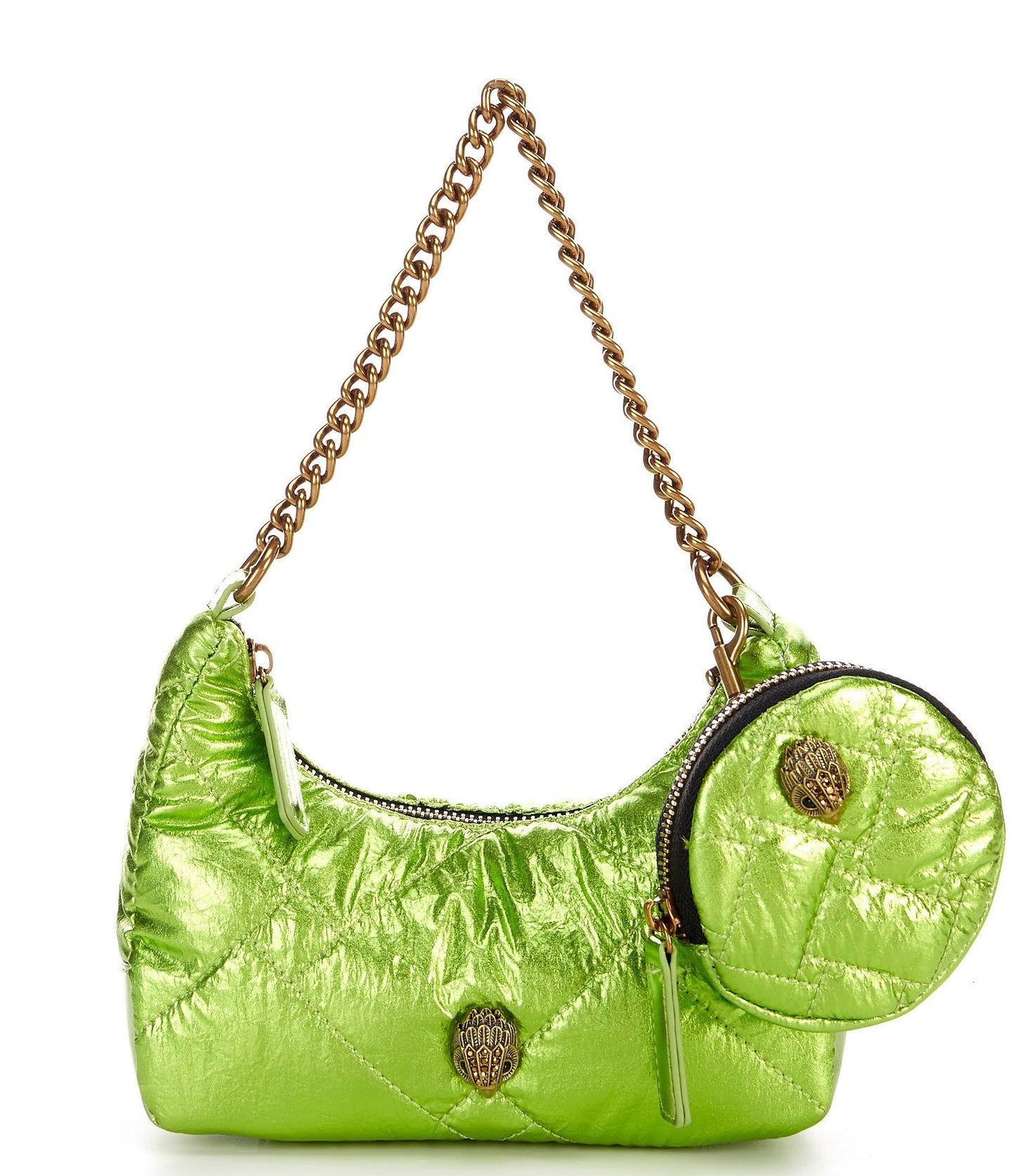 London Small Metallic Nylon Crossbody Bag - Bright Green