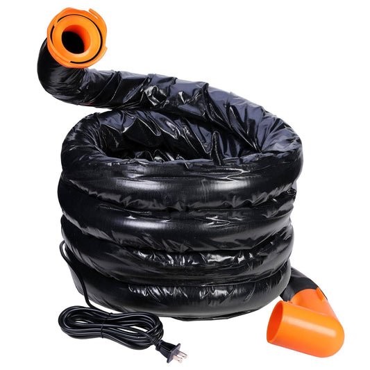 Lifestyles 10ft Heated Sewer Hose For Rv Waste Hose Heater Anti-Freeze Prevent Freezing At -20°F 3 Inches Large Pipe Diameter Bayonet Fittings