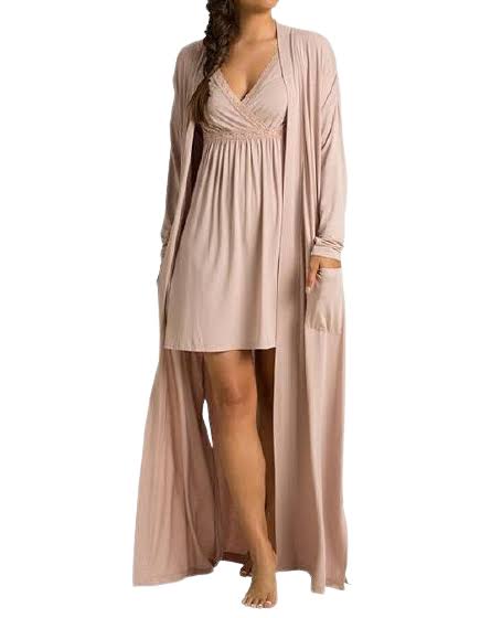 Luxe Milk Jersey Women's Duster Robe Faded Rose / Xxs/Xs