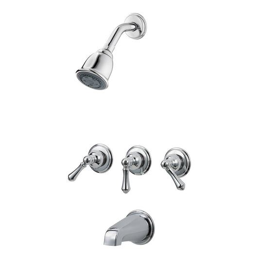 Lg01-81bc 3-Handle Tub & Shower Faucet, Polished Chrome