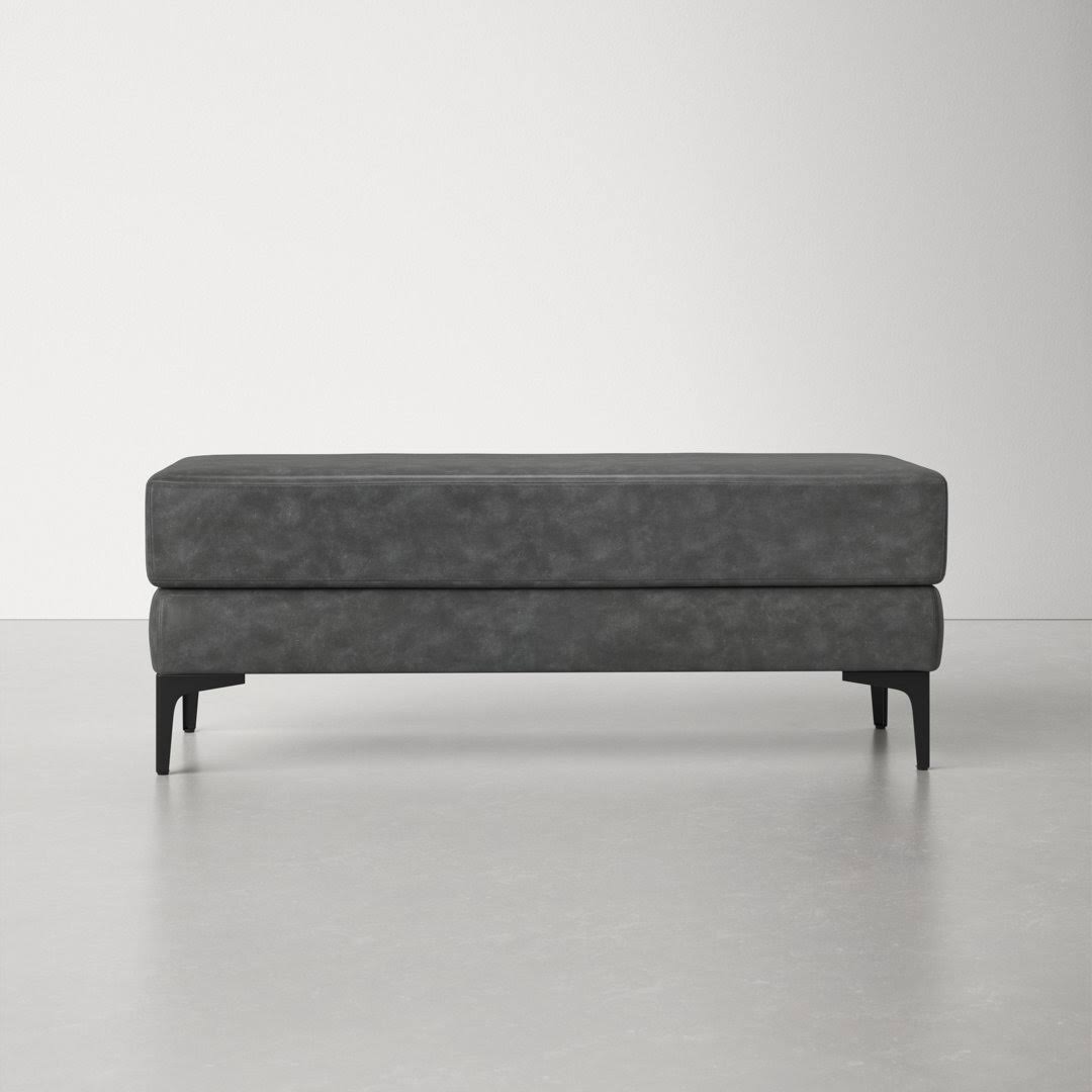 Lennie Upholstered Bench Upholstery: Pu, Color: Gray