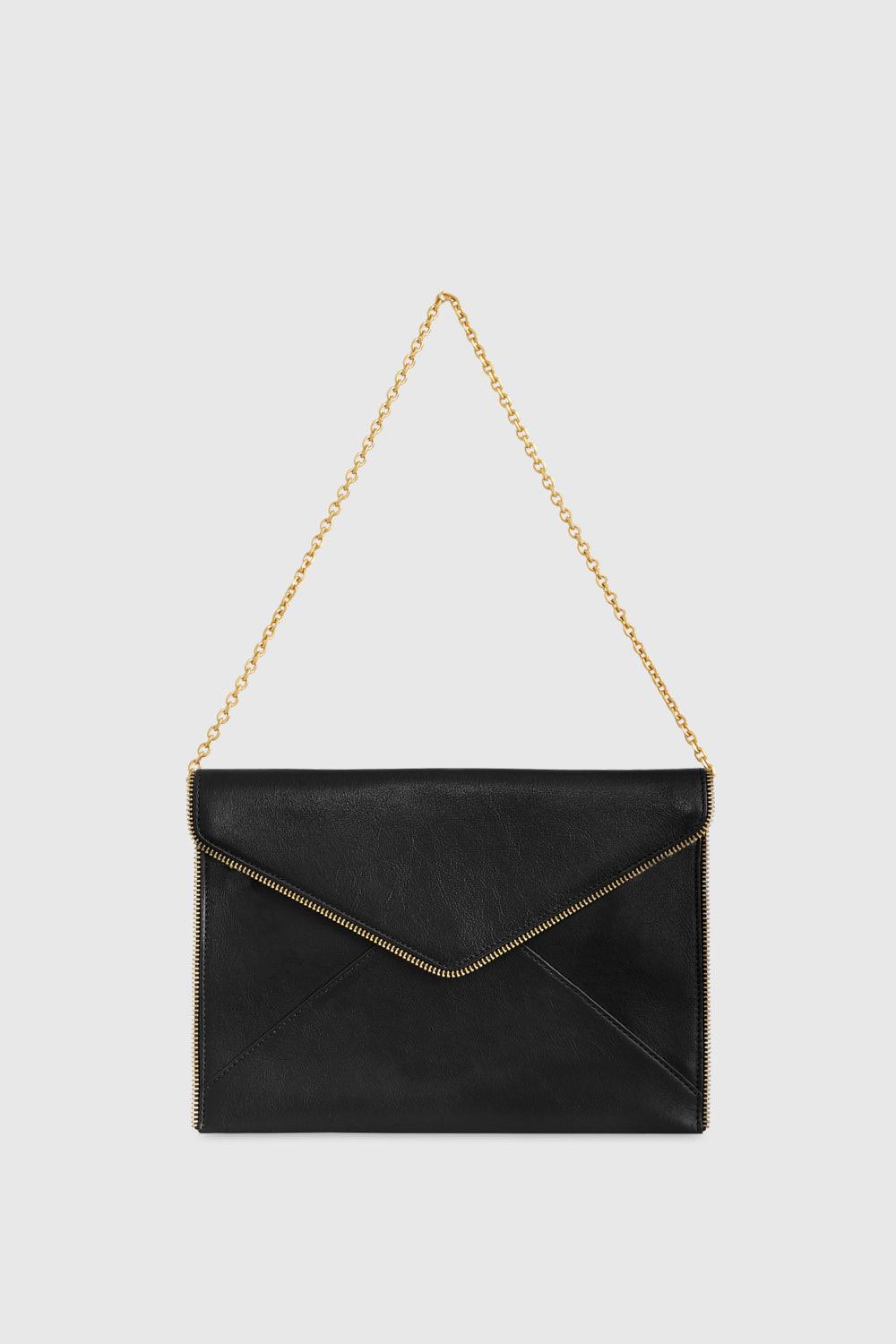 Leo Clutch With Chain Strap Black