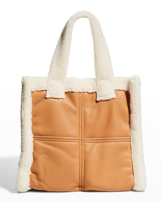 Lolita Beige & White Faux Shearling Bag