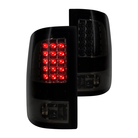 Lt-Ram09bbled-Tm: Dodge Ram Led Tail Lights Glossy Black Housing With Smoke Lens