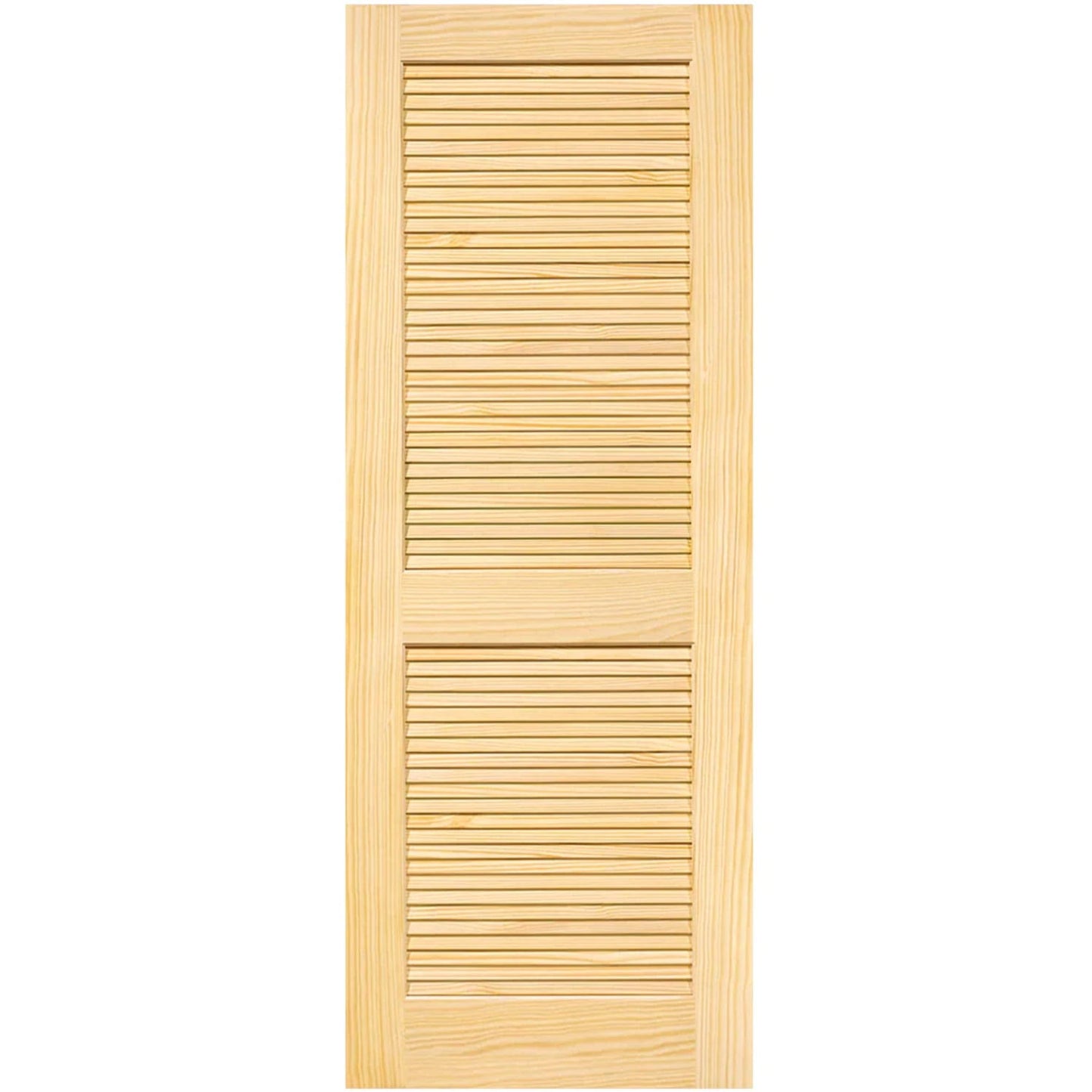 Louvered Solid Wood Unfinished Slab Standard Door 80x18x1.375 In.