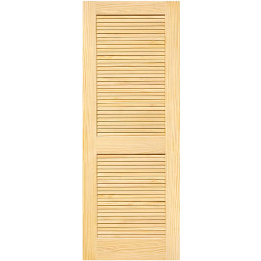 Louvered Solid Wood Unfinished Slab Standard Door 80x18x1.375 In.