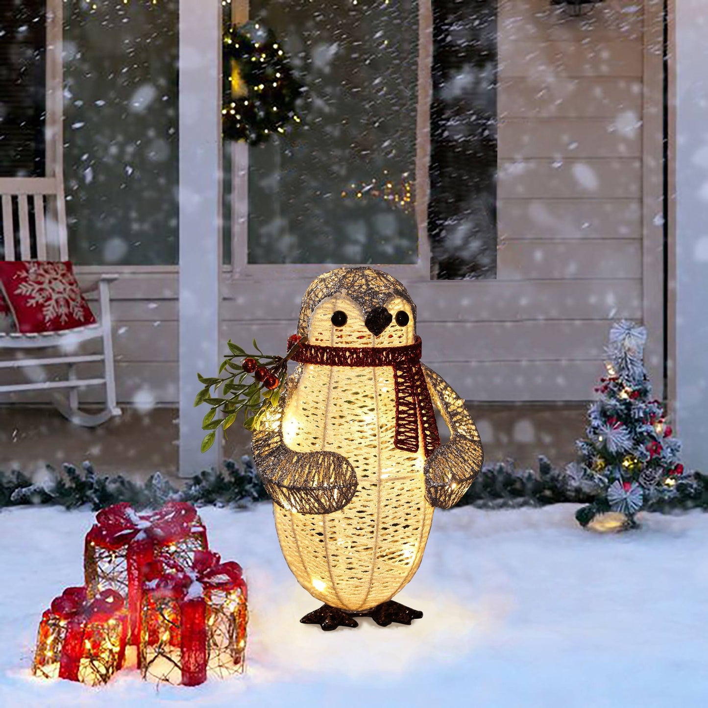 Lighted Penguin Yard Decoration