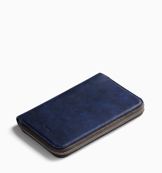 Leather Travel Folio In Ocean