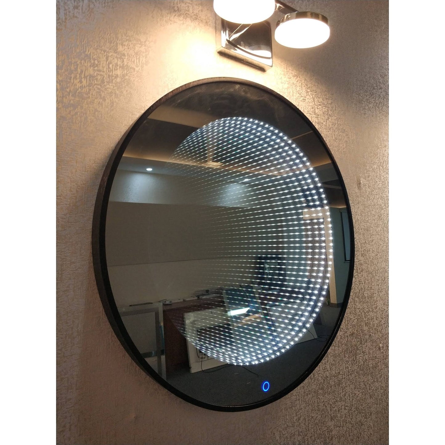 Led Tunnel Mirror - Round 28" Diameter - 28" Diameter X 2"D - Black