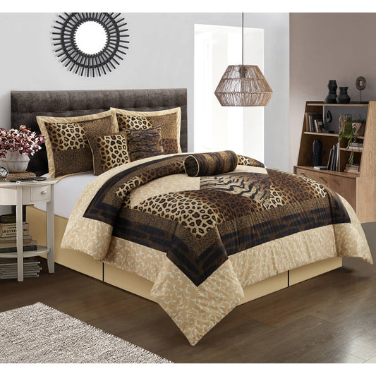 Leopard 7-Piece Bedding Comforter Set King