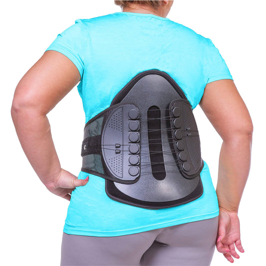 Lumbar Decompression Back Brace - Adjustable Semi-Rigid Lumbosacral Corset Belt For Discectomy, Laminectomy, Disc Injury, Back Muscle