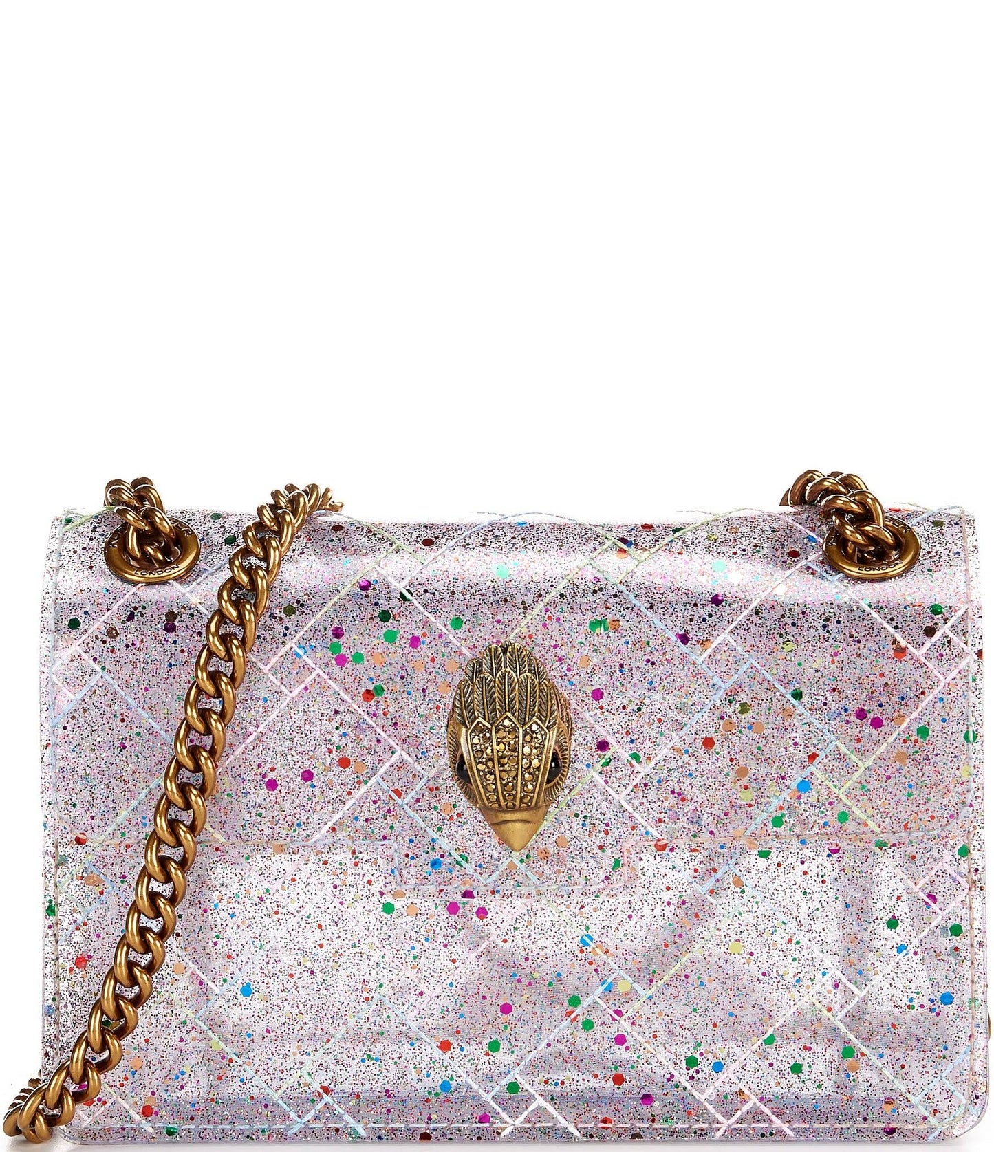 London Mini Kensington Clear Confetti Glitter Vinyl Crossbody Bag - Multi