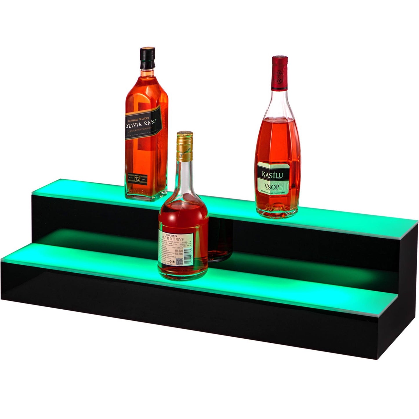 Led Lighted Liquor Bottle Display Shelf Led Bar Bottle Display 30" 2-Step