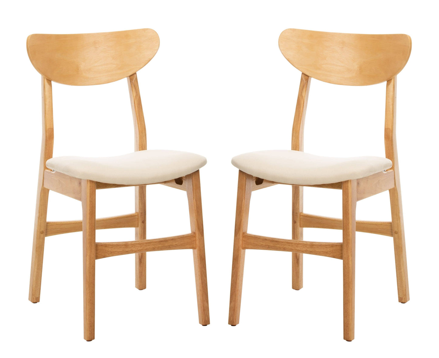 Lucca Retro Dining Chair Set Of 2 Natural / White