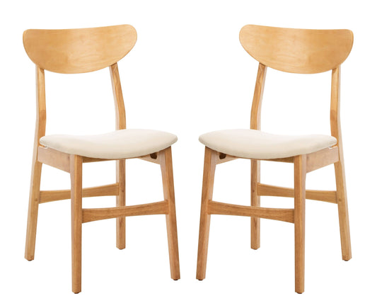 Lucca Retro Dining Chair Set Of 2 Natural / White