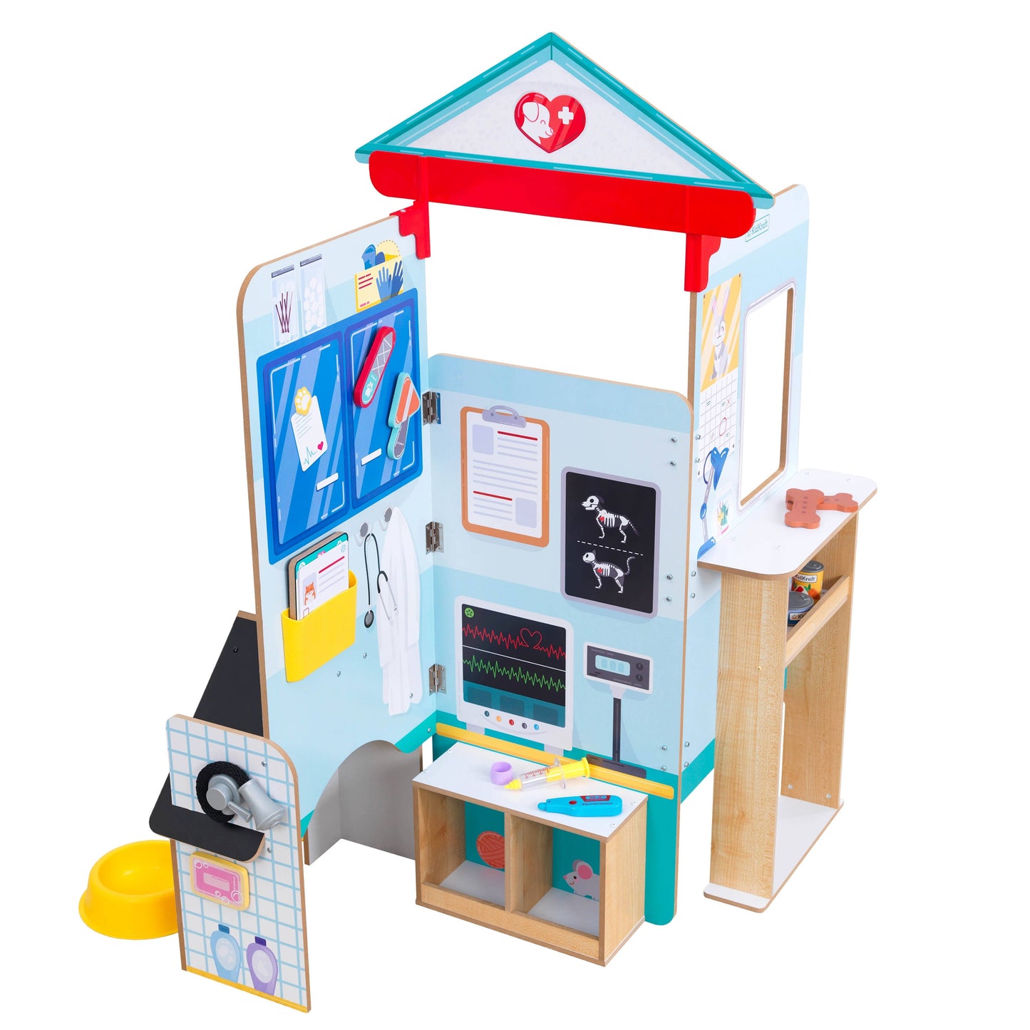 Let’S Pretend Wooden Pet Doctor Pop-Up Toy With 18 Accessories