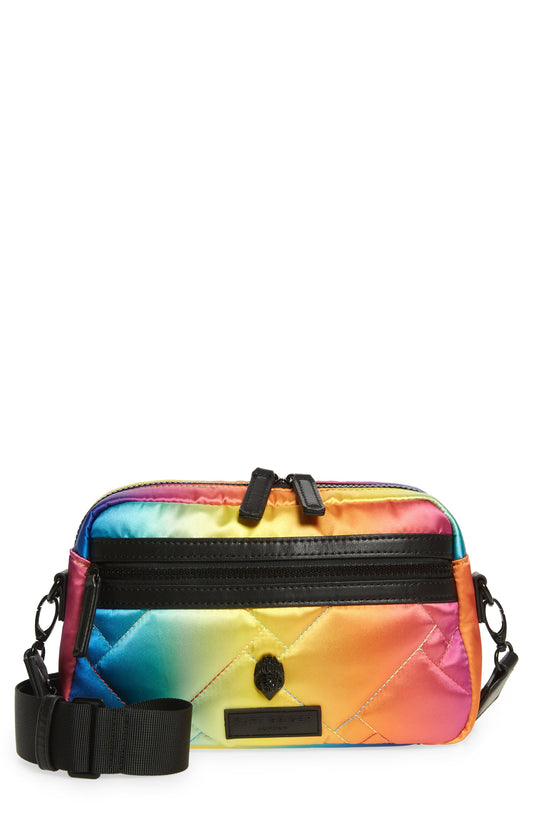 London Nylon Quilted Rainbow Ombre Crossbody Bag