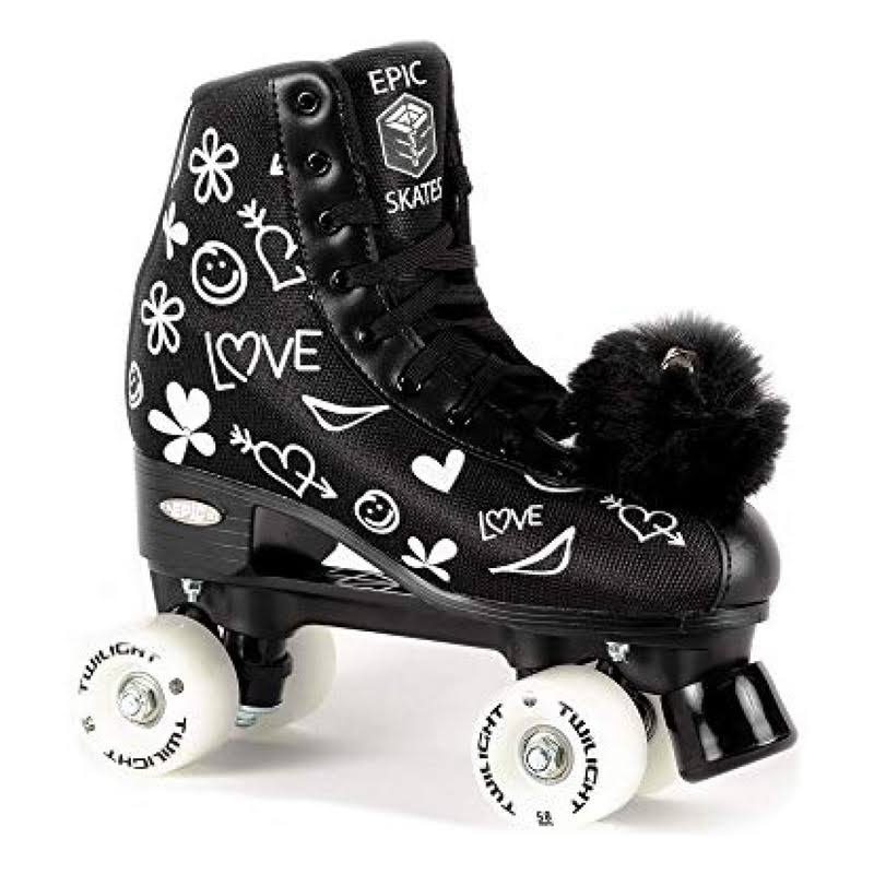 Luv Quad Roller Skates, Size: Youth 8, Black