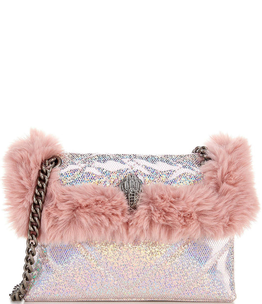 London Faux Fur Mini Kensington Shoulder Bag - Pink