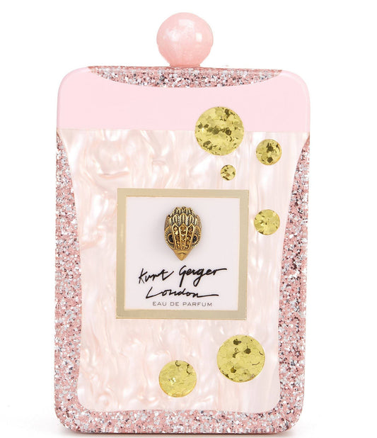 London Perfume Bottle Clutch - Pink