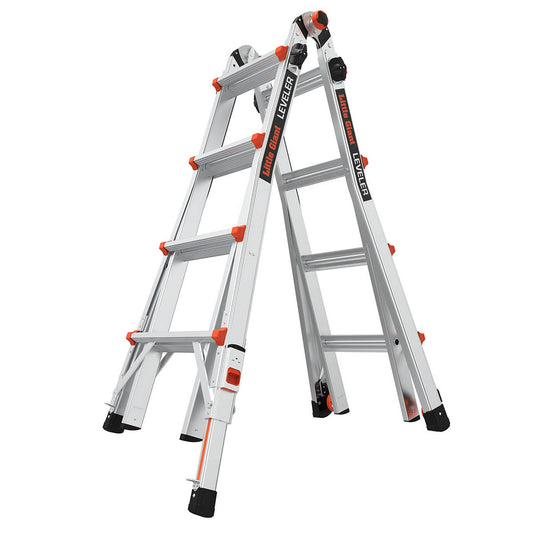 Leveler M17 With Leg Levelers Aluminum 18-Ft Reach Type 1a- 300 Lbs. Capacity Telescoping Multi-Position Ladder | 16517-803