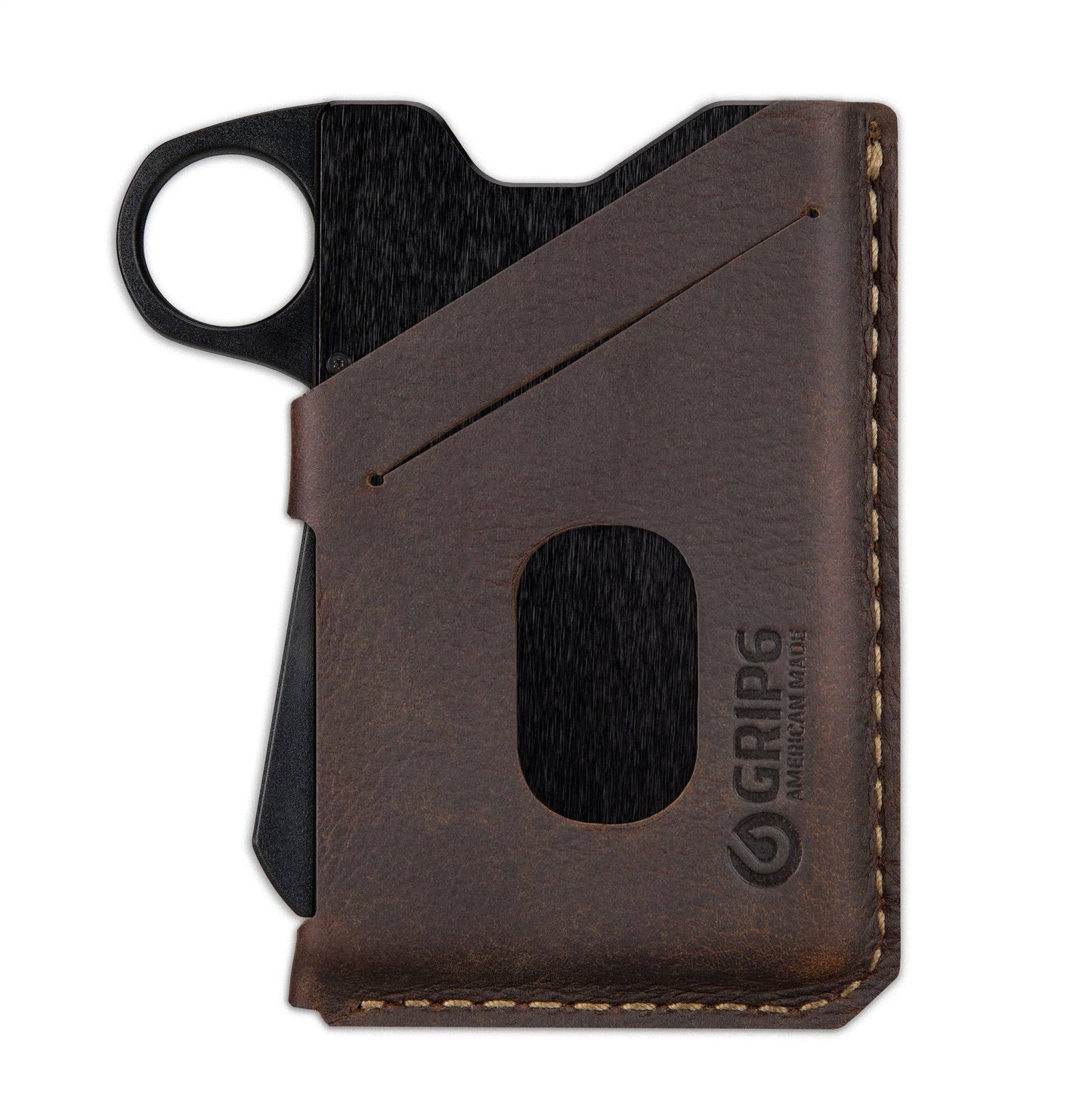 Loop Slim Minimalist Wallets For Men-Ninja W/Brown Leather, Men's, Black