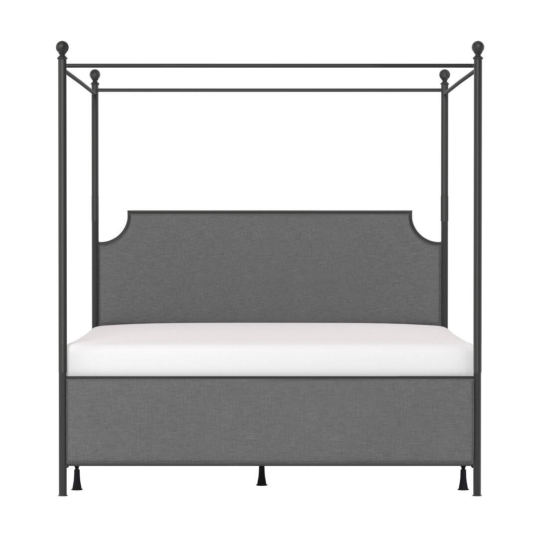 Low Profile Canopy Bed Size: King, Color: Black/Gray Fabric