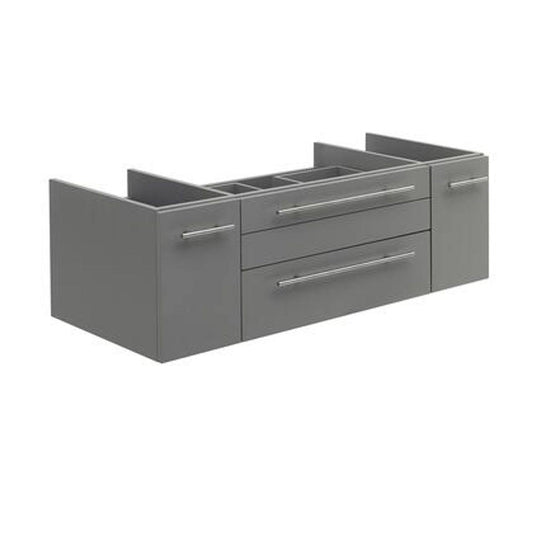 Lucera 48" Gray Wall Hung Vessel Sink Modern Bathroom Cabinet