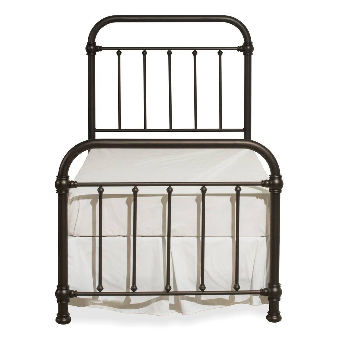 Low Profile Standard Bed Size: Twin, Color: Dark Bronze/Satin Beige