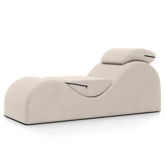 Luvu Lounger - Chaise Lounge Chair For Yoga, Exercise, Stretching, Massage And More - High Density Foam Core - Buckwheat