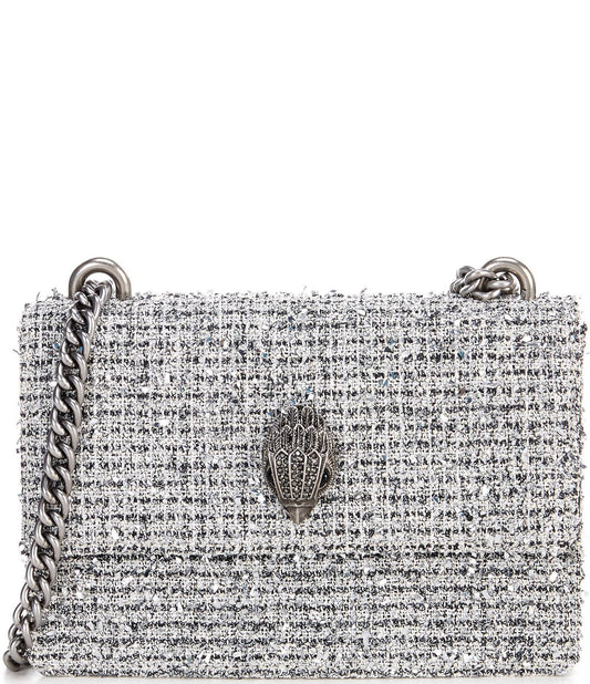 London Shoreditch Small Tweed Crossbody - Silver