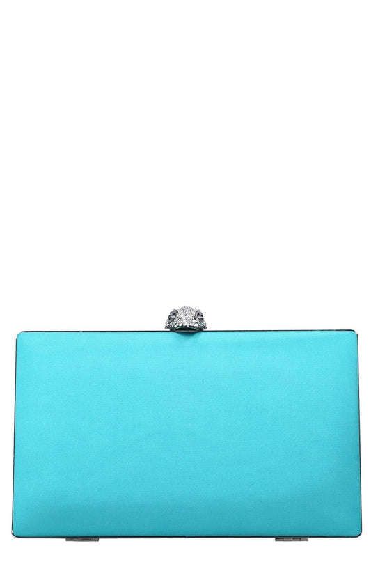 London Kensington Frame Clutch In Turquoise/Aqua