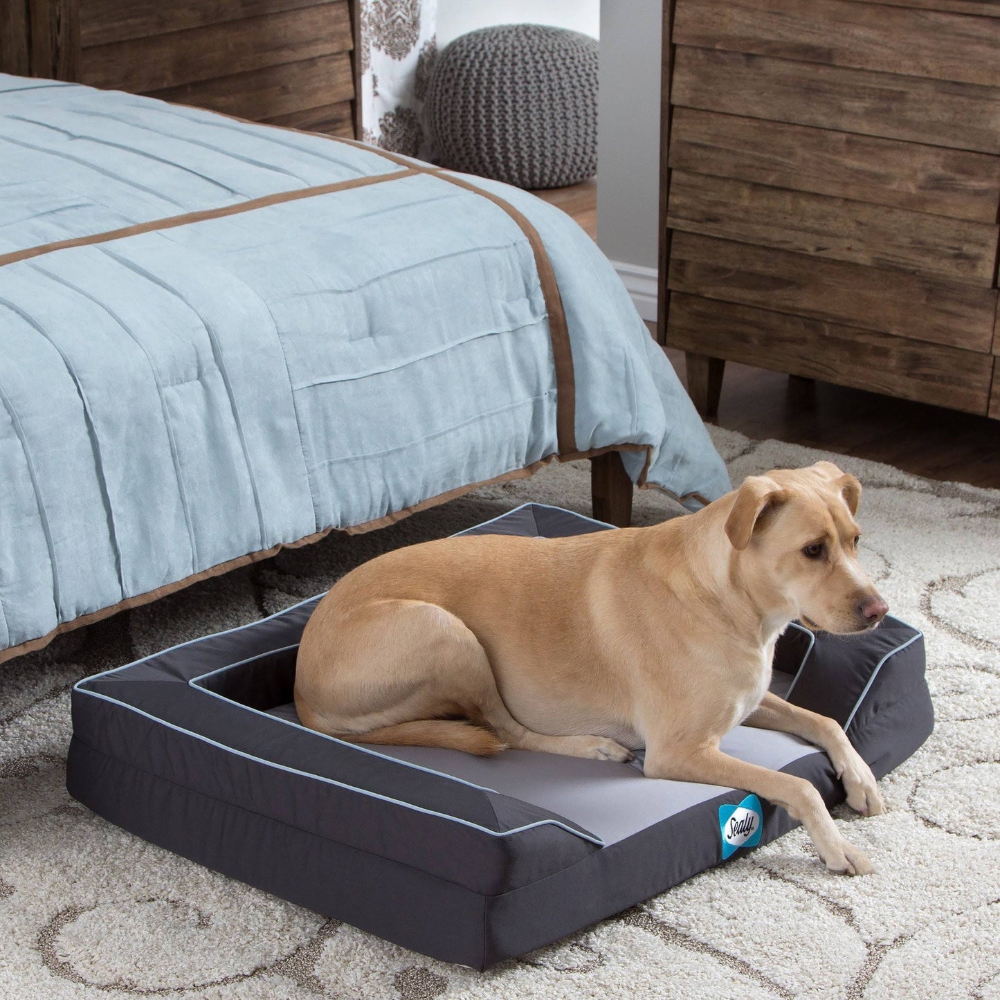 Lux Medium Cooling Memory Foam Pet Bed - Grey