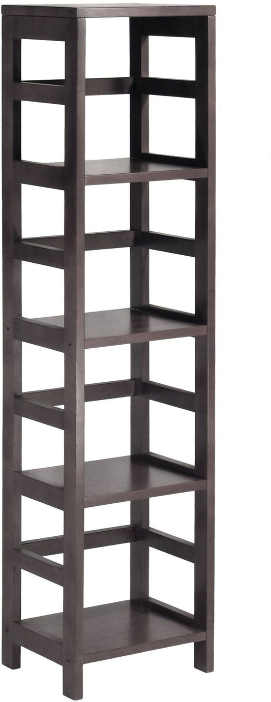 Leo 4-Tier Tall Storage Shelf, Espresso